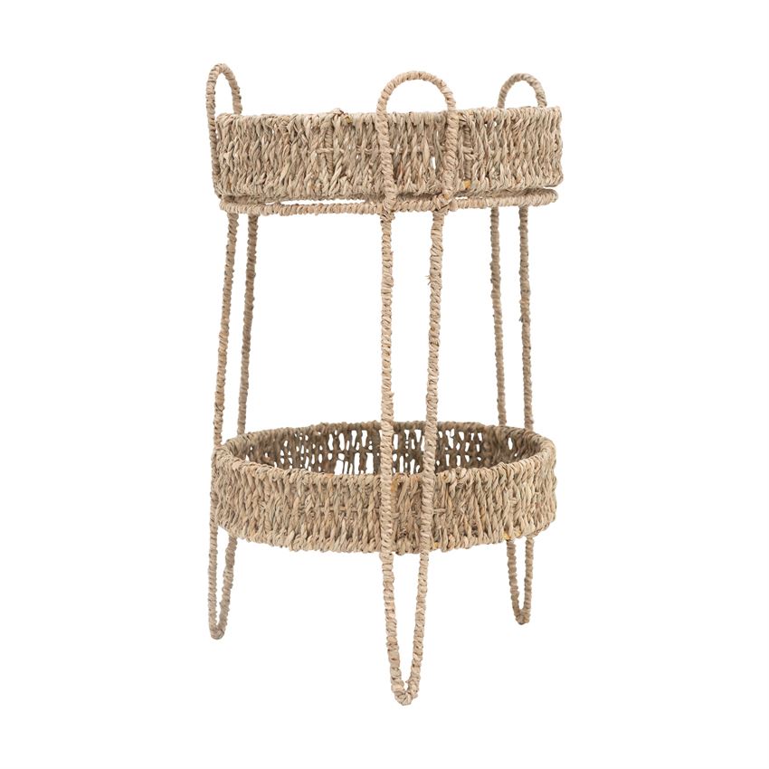 Handwoven Seagrass Tier Stand